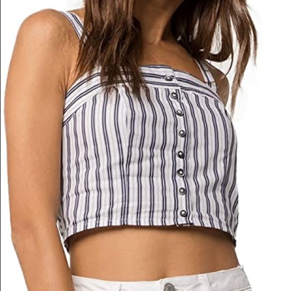 Ivy and main stripe button crop top(Tillys)